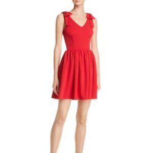 AQUA V-Neck Mini Dress with Shoulder Bows NWOT